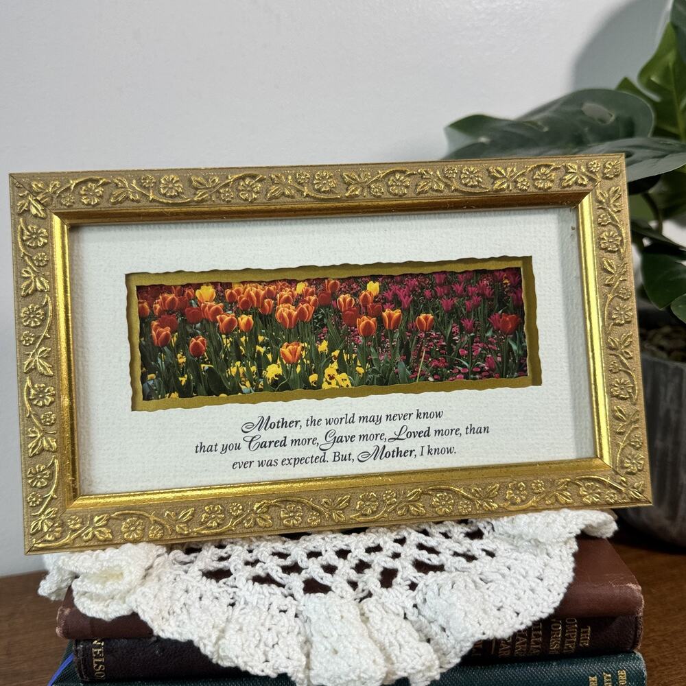 Mother Gold Ornate Frame Floral Tulip Picture Inspirational Quote